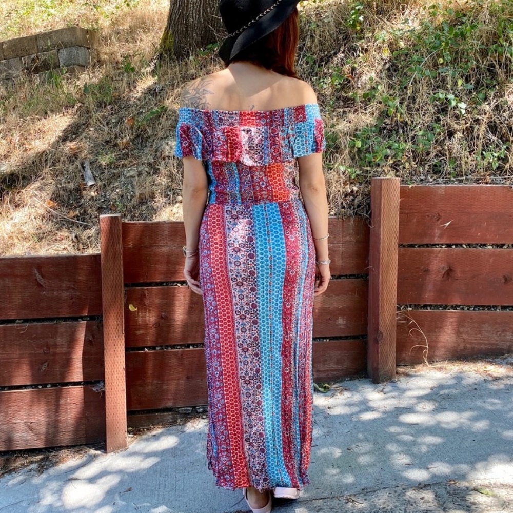 💎Red & Blue Floral Maxi - Picture 2 of 10